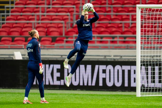 Training with the Norwegian men s national football team Amsterdam , Netherlands 20260326 orjan Haskjold Nyland and Egil Selvik during a training session with the Norwegian men s national football team at Johan Cruijff ArenA Photo Fredrik Varfjell NTB Amsterdam Netherlands EDITORIAL USE ONLY RESTRICTED USE FOR BETTING COMPANIES  Copyright: xFredrikxVarfjellx xNTBx