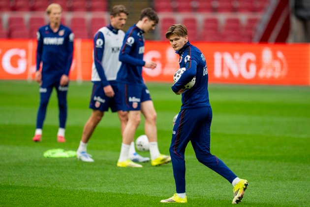 Training with the Norwegian men s national football team Amsterdam , Netherlands 20260326 David Moller Wolfe during a training session with the Norwegian men s national football team at Johan Cruijff ArenA Photo Fredrik Varfjell NTB Amsterdam Netherlands EDITORIAL USE ONLY RESTRICTED USE FOR BETTING COMPANIES  Copyright: xFredrikxVarfjellx xNTBx