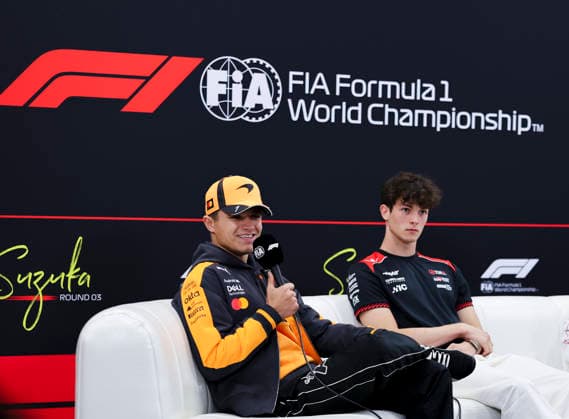 March 26, 2026, Suzuka, Mie, Japan: LANDO NORRIS of McLaren laughs after hearing a reporterÃ¢â‚¬â ¢s question during media day ahead of the Formula 1 Japanese Grand Prix at Suzuka Circuit. Suzuka Japan - ZUMAh201 20260326_zsp_h201_021 Copyright: xYichinxHoux