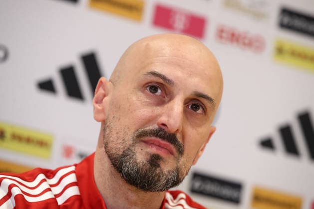 26 03 2026, xtgx, Football, U21 National Team, Press Conference emspor, v l Antonio Di Salvo Germany, Coach Portrait, Portraet, Single Image DFL DFB REGULATIONS PROHIBIT ANY USE OF PHOTOGRAPHS as IMAGE SEQUENCES and or QUASI VIDEO Wolfsburg