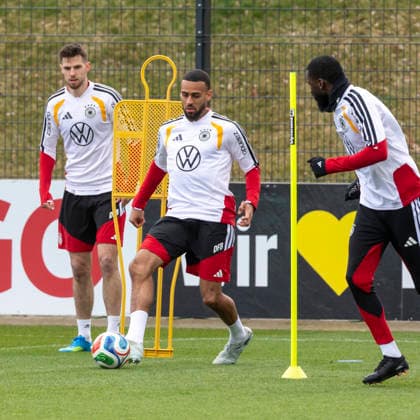 Report 26 03 2026 Final training session of the German mens national team in Herzogenaurach before the match against Switzerland Anton Stach, Josha Vagnomann, Antonio Rüdiger Herzogenaurach Bavaria Germany