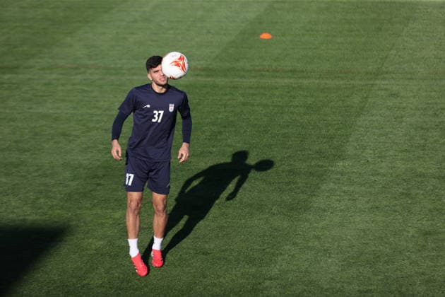 Iranian National Football Team trains in Antalya ANTALYA, TURKIYE - MARCH 26: A player of the Iranian National Football Team attends a training session on the field of the hotel where the team staying at the Belek Tourism Center as they hold a training camp in the Serik district of Antalya Turkiye, on March 26, 2026. Suleyman Elcin Anadolu Antalya Turkey. Editorial use only. Please get in touch for any other usage.  Copyright: x2026xAnadoluxSuleymanxElcinx