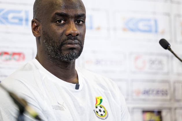 SOCCER - AUT vs GHA, test match VIENNA,AUSTRIA,26.MAR.26 - SOCCER - OEFB international test match, Austria vs Ghana, preview, press conference, PK, Pressekonferenz Team GHA. Image shows head coach Otto Addo (GHA).  GEPAxpictures xArminxRauthner