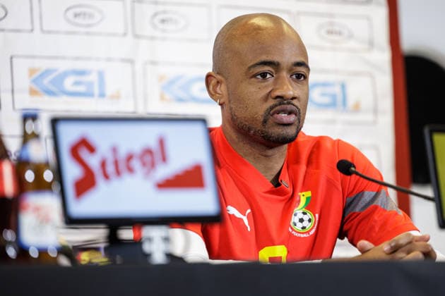 SOCCER - AUT vs GHA, test match VIENNA,AUSTRIA,26.MAR.26 - SOCCER - OEFB international test match, Austria vs Ghana, preview, press conference, PK, Pressekonferenz Team GHA. Image shows Jordan Ayew (GHA).  GEPAxpictures xArminxRauthner