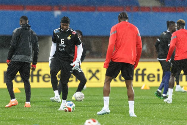 SOCCER - AUT vs GHA, test match VIENNA,AUSTRIA,26.MAR.26 - SOCCER - OEFB international test match, Austria vs Ghana, preview, training Team GHA. Image shows Lawrence Ati-Zigi (GHA).  GEPAxpictures xArminxRauthner