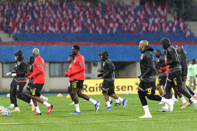 SOCCER - AUT vs GHA, test match VIENNA,AUSTRIA,26.MAR.26 - SOCCER - OEFB international test match, Austria vs Ghana, preview, training Team GHA. Image shows the team of GHA.  GEPAxpictures xArminxRauthner