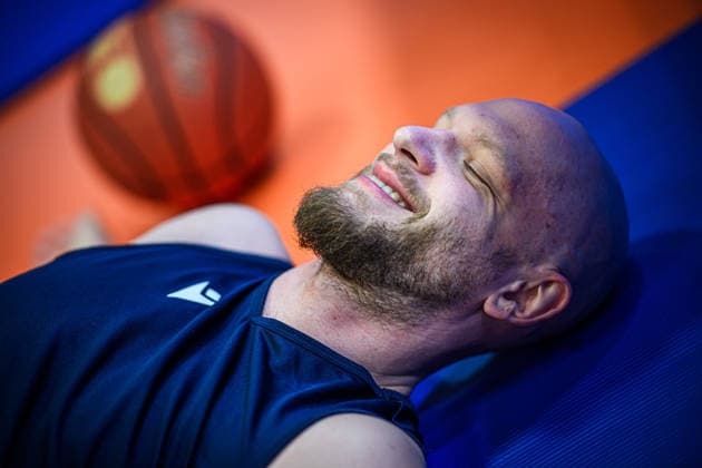 easycredit BBL Basketball Bundesliga 2025 2026 Catch-up match 5 Matchday 26 03 2026 Science City Jena vs Veolia Towers Hamburg Robin Christen Jena , closeup Portrait, Lachen Sparkassen Arena