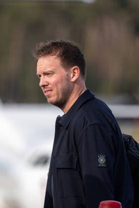 Departure of the DFB mens national soccer team for the international match in Basel, Nuremberg, 26 03 2026 Julian Nagelsmann, national coach of the German mens national soccer team, at Nuremberg Airport before boarding the Lufthansa charter plane to Basel Nuremberg Bavaria Germany 20260326-1V9A5077-M4000