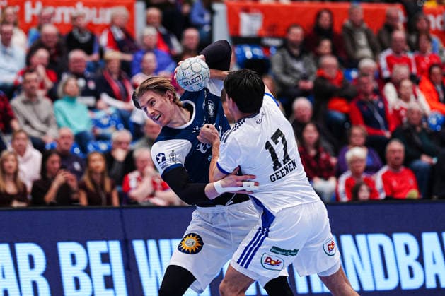 Kim Voss Fels Bergischer HC, 21 , Kaj Geenen Handball Sport Verein Hamburg, 17 GER, Handball Sport Verein Hamburg vs Bergischer HC, Handball, 1 Bundesliga, Matchday 26, Season 2025 2026, 26 03 2026 GER, Handball Sport Verein Hamburg vs Bergischer HC, Handball, 1 Bundesliga, Matchday 26, Season 2025 2026, 26 03 2026 Hamburg Copyright: xEibner-Pressefoto MarcelxvonxFehrnx EP_MFN