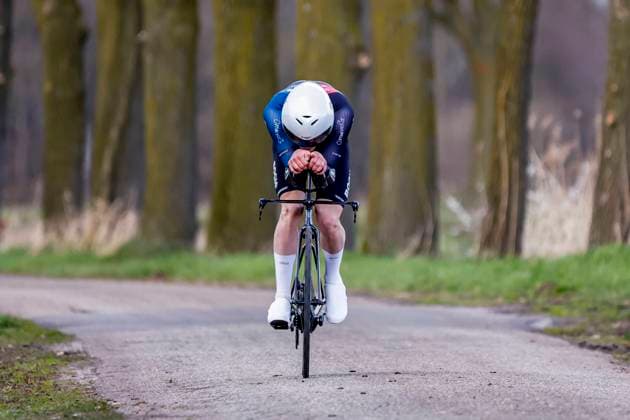 Nicklas Fonnesbech of Team Ceramicspeed Herning CK ITT Beltrum Stage 2, Metecs Olympia s Tour Cycling, Metecs Olympia s Tour Cycling, , March 26, 2026, Beltrum, Netherlands.