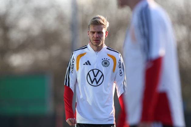 26 03 2026, xtgx, Football, U21 National Team, Final Training emspor, v l Leandro Morgalla Germany DFL DFB REGULATIONS PROHIBIT ANY USE OF PHOTOGRAPHS as IMAGE SEQUENCES and or QUASI VIDEO Wolfsburg