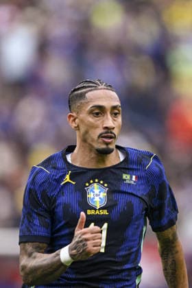 BOSTON, UNITED STATES - MARCH 27: Raphinha of Brazil in action during an international football friendly between Brazil v France at Gillette Stadium, Boston, USA. (Photo by Richard Callis Sports Press Photo)  Copyright: xRichardxCallis SportsxPressxPhotox Sportspressphoto_SPR118875