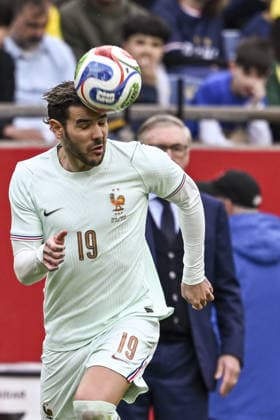 BOSTON, UNITED STATES - MARCH 27: Theo Hernández of France heads the ball during an international football friendly between Brazil v France at Gillette Stadium, Boston, USA. (Photo by Richard Callis Sports Press Photo)  Copyright: xRichardxCallis SportsxPressxPhotox Sportspressphoto_SPR118892