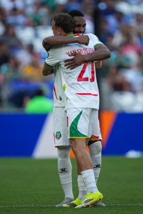 BOLIVIA VS SURINAME - PLAY-OFF COPA MUNDIAL FIFA 2026 - 26 MARZO 2026 Monterrey, Mexico - March 26, 2026: Liam Van Gelderen 20 of Suriname celebrates after scoring his goal with teammate Gyrano Kerk 7 during the FIFA World Cup, WM, Weltmeisterschaft, Fussball 2026 Play-Off Tournament match between Bolivia and Suriname at Estadio BBVA in Monterrey, Mexico. Imago images Straffon Images Luis Licona GUADALUPE NUEVO LEON MEXICO Copyright: xLUISxLICONAx