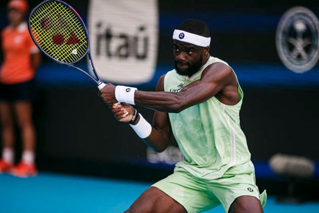 Miami Open Presented by Itau 2026 - March 26 Miami, Florida - March 26: Frances Tiafoe plays tennis during the match between Jannik Sinner of Italy and Frances Tiafoe of USA on day 10 of the Miami Open at Hard Rock Stadium on March 26, 2026 in Miami, Florida, United States. Copyright: xLatinxSportxImagesx
