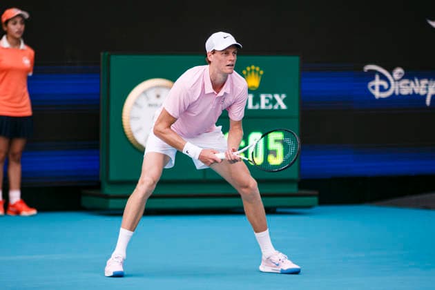 Miami Open Presented by Itau 2026 - March 26 Miami, Florida - March 26: Jannik Sinner plays tennis during the match between Jannik Sinner of Italy and Frances Tiafoe of USA on day 10 of the Miami Open at Hard Rock Stadium on March 26, 2026 in Miami, Florida, United States. Copyright: xLatinxSportxImagesx