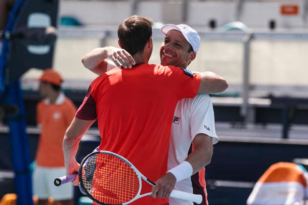 Miami Open Presented by Itau 2026 - March 26 Miami, Florida - March 26: during the match between Marcel Granollers (Spain) Horacio Zeballos (Argentina) vs Hugo Nys (Monaco) Edouard Roger-Vasselin (France) on day 10 of the Miami Open at Hard Rock Stadium on March 26, 2026 in Miami, Florida, United States. Copyright: xLatinxSportxImagesx