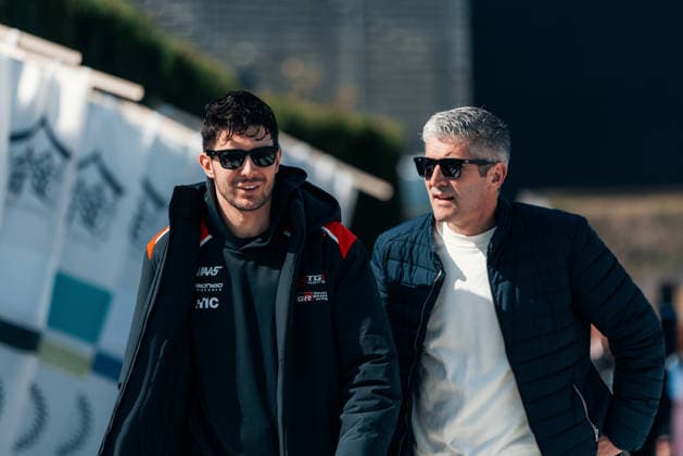 Formula 1Japanese Grand Prix 2026 Esteban Ocon (TGR Haas F1 Team, 31) arriving with his father on practice day at the Japanese GP 2026 27 03 2026