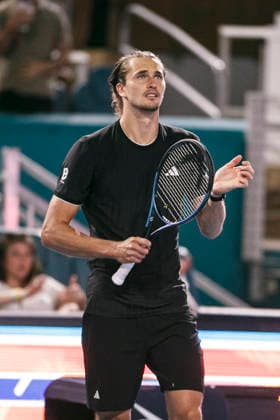Miami Open Presented by Itau 2026 - March 26 Miami, Florida - March 26: play, react and celebrate during the match between Alexander Zverev of Germany vs Francisco Cerundolo of Argentina on day 10 of the Miami Open at Hard Rock Stadium on March 26, 2026 in Miami, Florida, United States. Copyright: xLatinxSportxImagesx