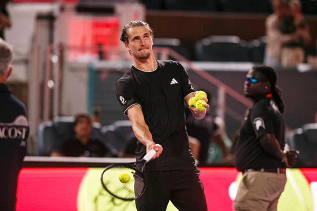 Miami Open Presented by Itau 2026 - March 26 Miami, Florida - March 26: play, react and celebrate during the match between Alexander Zverev of Germany vs Francisco Cerundolo of Argentina on day 10 of the Miami Open at Hard Rock Stadium on March 26, 2026 in Miami, Florida, United States. Copyright: xLatinxSportxImagesx