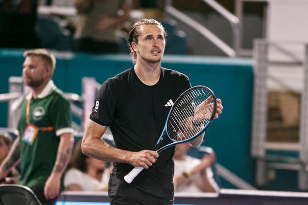Miami Open Presented by Itau 2026 - March 26 Miami, Florida - March 26: play, react and celebrate during the match between Alexander Zverev of Germany vs Francisco Cerundolo of Argentina on day 10 of the Miami Open at Hard Rock Stadium on March 26, 2026 in Miami, Florida, United States. Copyright: xLatinxSportxImagesx