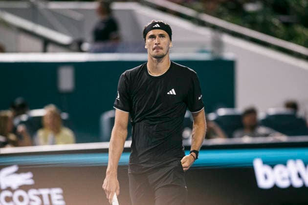 Miami Open Presented by Itau 2026 - March 26 Miami, Florida - March 26: play, react and celebrate during the match between Alexander Zverev of Germany vs Francisco Cerundolo of Argentina on day 10 of the Miami Open at Hard Rock Stadium on March 26, 2026 in Miami, Florida, United States. Copyright: xLatinxSportxImagesx