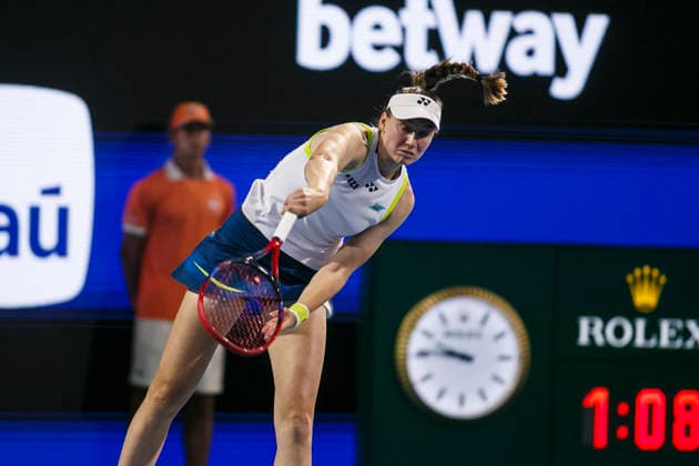 Miami Open Presented by Itau 2026 - March 26 Miami, Florida - March 26: play, react and celebrate during the match between Aryna Sabalenka of Rusia and Elena Rybakina of Kazakhstan of Argentina on day 10 of the Miami Open at Hard Rock Stadium on March 26, 2026 in Miami, Florida, United States. Copyright: xLatinxSportxImagesx