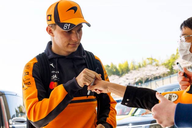 27th March 2026; Suzuka Circuit, Suzuka, Japan; 2026 FIA Formula 1 Japanese Grand Prix; Free Practice Day; Number 81 McLaren driver Oscar Piastri in the paddock at the Aramco Japanese Grand Prix StephenxBlackberry Content restricted for UK based newspaper