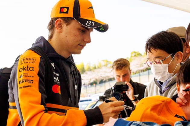 27th March 2026; Suzuka Circuit, Suzuka, Japan; 2026 FIA Formula 1 Japanese Grand Prix; Free Practice Day; Number 81 McLaren driver Oscar Piastri in the paddock at the Aramco Japanese Grand Prix StephenxBlackberry Content restricted for UK based newspaper