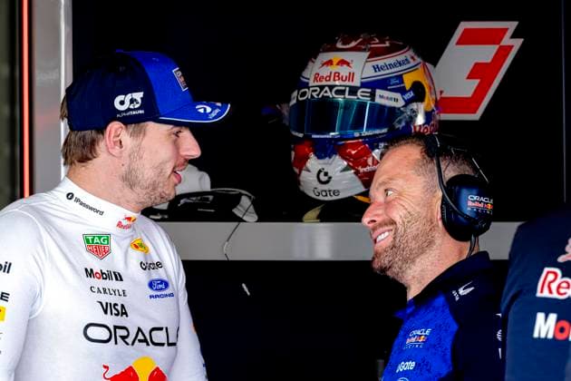 SUZUKA Formula 1 driver Max Verstappen of Oracle Red Bull Racing in conversation with his engineer during the Formula 1 Japan Suzuka free practice at the Suzuka Formula 1 circuit on March 27, 2025 in Suzuka, Japan Photo by DeFodi Images