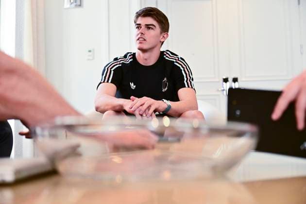 United States v Belgium - FIFA World Cup, WM, Weltmeisterschaft, Fussball Stage Media Activities 26 03 2026 ATLANTA, UNITED STATES - MARCH 26 : De Ketelaere Charles midfielder of Belgium talking to the press during a press conference, PK, Pressekonferenz ahead the friendly game between United States of America and Belgium as part of a pre-World Cup 2026 training camp on March 26, 2026 in Atlanta, United States, 26 03 2026 Atlanta United States  Copyright: xPeterxDexVoechtx-xKalutxVincentx