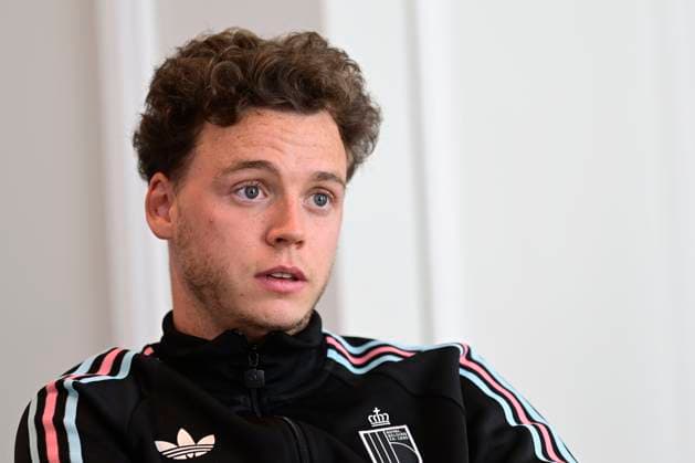 United States v Belgium - FIFA World Cup, WM, Weltmeisterschaft, Fussball Stage Media Activities 26 03 2026 ATLANTA, UNITED STATES - MARCH 26 : De Cuyper Maxim defender of Belgium talking to the press during a press conference, PK, Pressekonferenz ahead the friendly game between United States of America and Belgium as part of a pre-World Cup 2026 training camp on March 26, 2026 in Atlanta, United States, 26 03 2026 Atlanta United States  Copyright: xPeterxDexVoechtx-xKalutxVincentx