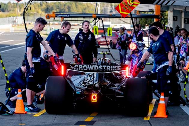 SUZUKA Formula 1 driver Kimi Antonelli of Mercedes AMG Petronas Formula One Team in the pit lane during the Formula 1 Japan Suzuka free practice at the Suzuka Formula 1 circuit on March 27, 2025 in Suzuka, Japan Photo by DeFodi Images