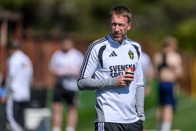 260327 Head coach Graham Potter of the Swedish national football team at a training session on March 27, 2026 in Valencia Photo Joel Marklund BILDBYRAN kod JM JM0811 bbeng fotboll football soccer fotball vm kval fifa world cup qualifier träning practice training sverige sweden sverige a  Copyright: JOELxMARKLUND BB260327JM005