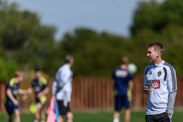 260327 Head coach Graham Potter of the Swedish national football team at a training session on March 27, 2026 in Valencia Photo Joel Marklund BILDBYRAN kod JM JM0811 bbeng fotboll football soccer fotball vm kval fifa world cup qualifier träning practice training sverige sweden sverige a  Copyright: JOELxMARKLUND BB260327JM006