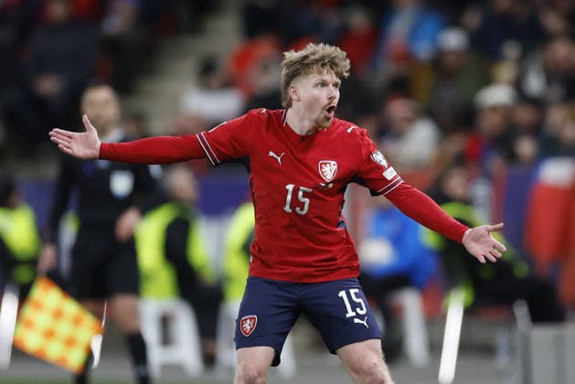 Pavel Sulc (Czech) in semi-final of the European play-off for qualification to the football World Cup, match Czechia vs Ireland, in Prague, Czech Republic, on March 26, 2026. (CTKxPhoto PavelxLebeda) CTKPhotoF202603270004901  CTKPhotoF202603270004901
