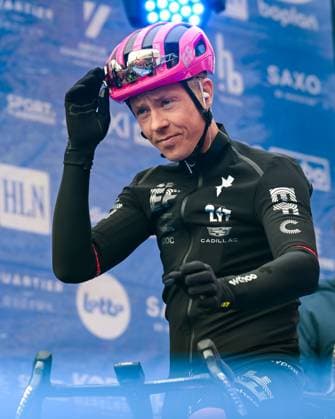 Danish Michael Valgren of EF Education-EasyPost pictured at the start of the E3 Saxo Bank Classic one day cycling race, 208,8km from and to Harelbeke, on Friday 27 March 2026. DAVIDxPINTENS  x169054506x