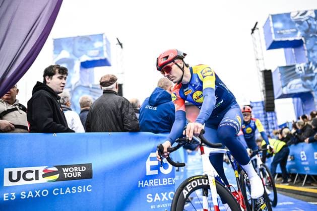 German Max Walscheid of Lidl-Trek pictured at the start of the E3 Saxo Bank Classic one day cycling race, 208,8km from and to Harelbeke, on Friday 27 March 2026. JASPERxJACOBS  x169054683x