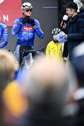 Dutch Mathieu van der Poel of Alpecin-Premier Tech pictured at the start of the E3 Saxo Bank Classic one day cycling race, 208,8km from and to Harelbeke, on Friday 27 March 2026. JASPERxJACOBS  x169055440x