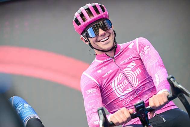 American Luke Lamperti of EF Education-EasyPost pictured at the start of the E3 Saxo Bank Classic one day cycling race, 208,8km from and to Harelbeke, on Friday 27 March 2026. DAVIDxPINTENS  x169057758x