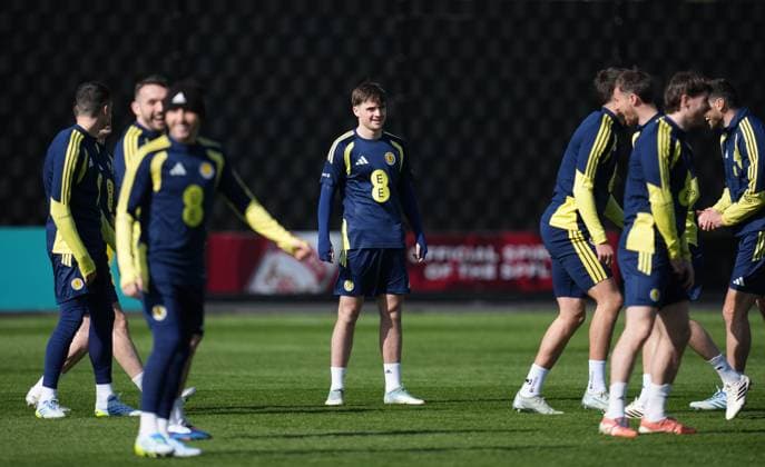 Findlay Curtis of Scotland Scotland Training Session, International Friendly, Länderspiel, Nationalmannschaft Football, Hampden Park, Glasgow, Scotland, UK - 27 Mar 2026Glasgow Hampden Park United Kingdom EDITORIAL USE ONLY No use with unauthorised audio, video, data, fixture lists, club league logos or live services. Online in-match use limited to 120 images, no video emulation. No use in betting, games or single club league player publications. Copyright: xStuartxWallace Shutterstockx 16788915ac