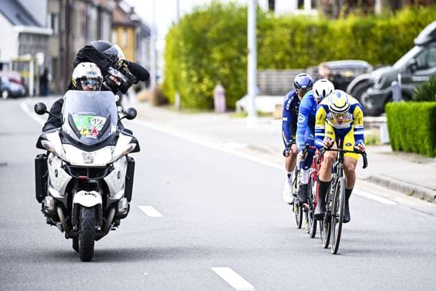 Belgian Michiel Lambrecht of Team Flanders-Baloise pictured in action during the E3 Saxo Bank Classic one day cycling race, 208,8km from and to Harelbeke, on Friday 27 March 2026. JASPERxJACOBS  x169064218x