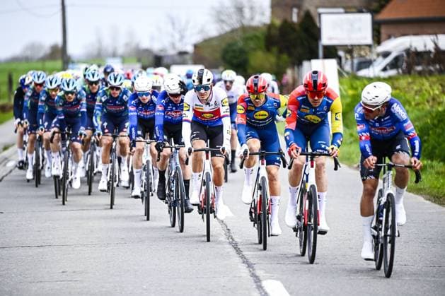 Belgian Edward Theuns of Lidl-Trek pictured in action during the E3 Saxo Bank Classic one day cycling race, 208,8km from and to Harelbeke, on Friday 27 March 2026. JASPERxJACOBS  x169066488x