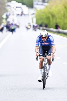 Dutch Mathieu van der Poel of Alpecin-Premier Tech pictured in action during the E3 Saxo Bank Classic one day cycling race, 208,8km from and to Harelbeke, on Friday 27 March 2026. JASPERxJACOBS  x169089662x