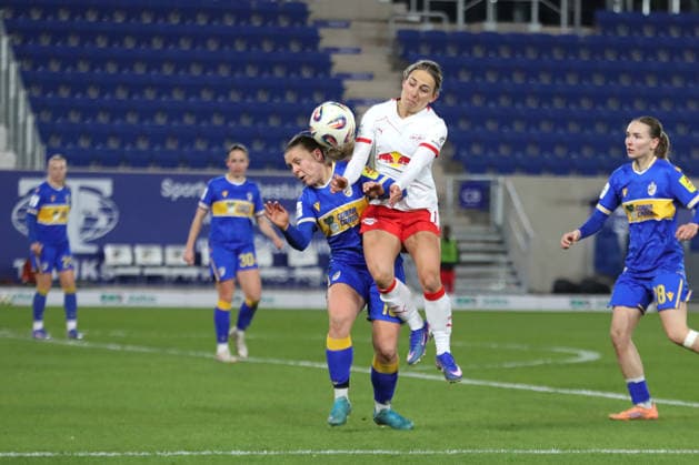 Google Pixel Womens Bundesliga, FC Carl Zeiss Jena RB Leipzig 27 03 2026 Lara Schenk 18, Carl Zeiss Jena vs Gina Chmielinski 10, RB Leipzig Football, Google Pixel Womens Bundesliga, Season 2025 2026, 22 Matchday FC Carl Zeiss Jena vs RB Leipzig on 27 03 2026, Ernst Abbe Sportfeld, ad hoc Arena, Jena DFB REGULATIONS PROHIBIT ANY USE OF PHOTOGRAPHS AS IMAGE SEQUENCES AND OR QUASI VIDEO Copyright: xBEAUTIFULxSPORTS JanxKaeferx