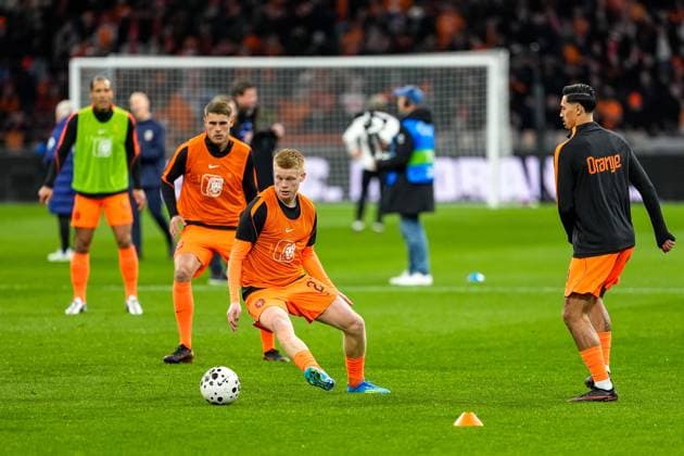 AMSTERDAM , 27Ã03-2026 , Stadium Johan Cruyff Arena, season 2025 2026 , friendly match between The Netherlands and Norway , picture shows Netherlands player Kees Smit during the warming up before the match Netherlands - Norway (friendly) x202683873x Copyright: