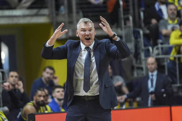 Fenerbahce Beko v Zalgiris - EuroLeague ISTANBUL, TURKIYE - MARCH 27: Head Coach of Fenerbahce Sarunas Jasikevicius reacts during the EuroLeague Round 34 basketball game between Fenerbahce Beko and Zalgiris at Ulker Sports and Event Hall in Istanbul, Turkiye on March 27, 2026. Beyza Comert Anadolu Istanbul Turkey. Editorial use only. Please get in touch for any other usage.  Copyright: x2026xAnadoluxBeyzaxComertx