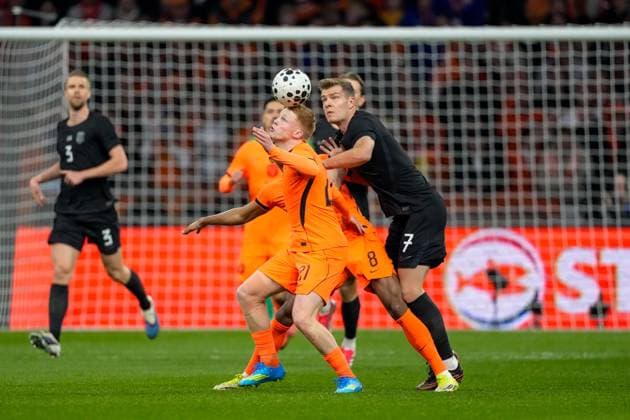 AMSTERDAM , 27Ã03-2026 , Stadium Johan Cruyff Arena, season 2025 2026 , friendly match between The Netherlands and Norway , picture shows Netherlands player Kees Smit and Norway player Alexander Sorloth Netherlands - Norway (friendly) x202684599x Copyright: