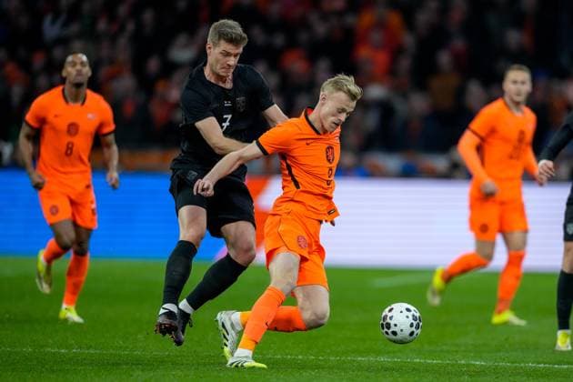 AMSTERDAM , 27Ã03-2026 , Stadium Johan Cruyff Arena, season 2025 2026 , friendly match between The Netherlands and Norway , picture shows Netherlands player Jan Paul van Hecke and Norway player Alexander Sorloth Netherlands - Norway (friendly) x202684605x Copyright:
