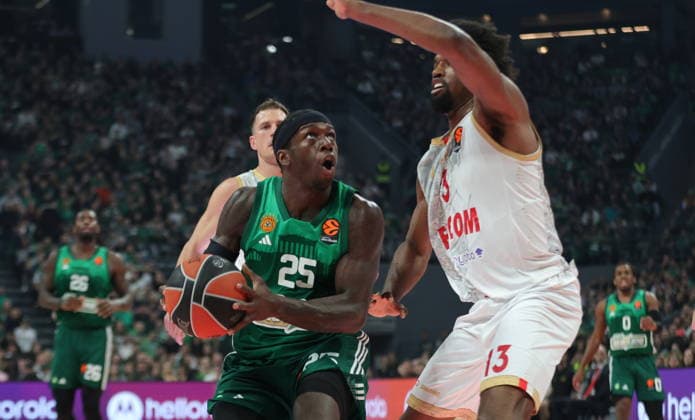 EuroLeague - Panathinaikos Athens vs AS Monaco Kendrick Nunn (L) of Panathinaikos in action against Kevarrius Hayes (R) of AS Monaco during the EuroLeague basketball match between Panathinaikos Athens and AS Monaco in Athens, Greece, 27 March 2026. Athens Greece  Copyright: xPETExANDREOUx